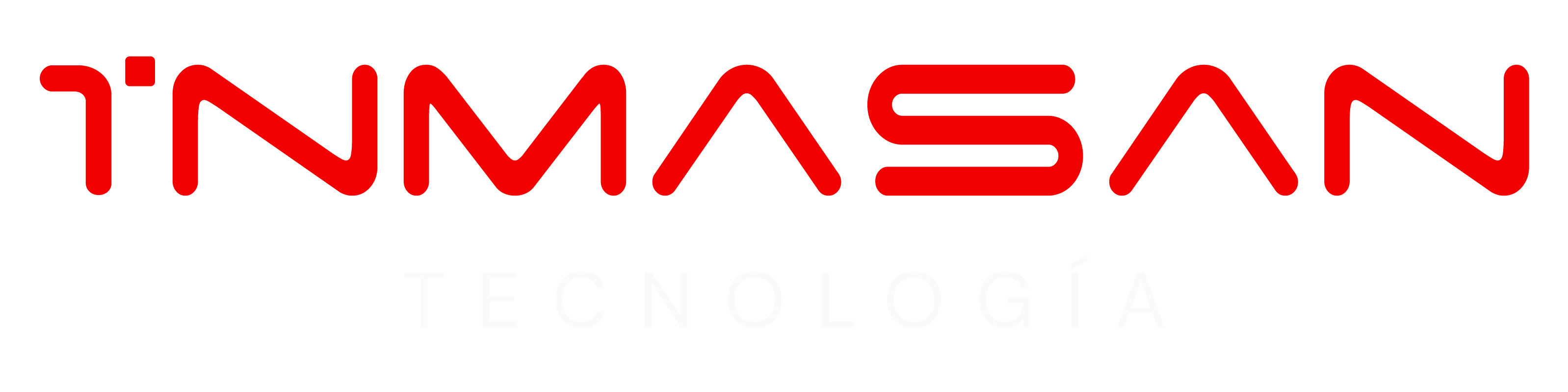 Logotipo Inmasan Tecnología rojo y blanco